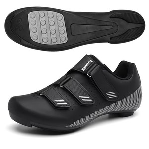 Chaussures de cyclisme multi-usages pour vélo de route, VTT, triathlon, semelle rigide en carbone, respirantes, fabriquées en usine. - Product Image 2