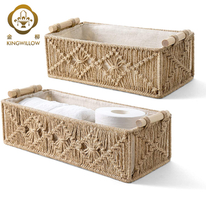 Storage Baskets Decor Box Woven Decorative Countertop Toilet Tank Shelf Cabinet Organizer Decor for Bedroom Nursery Livingroom
