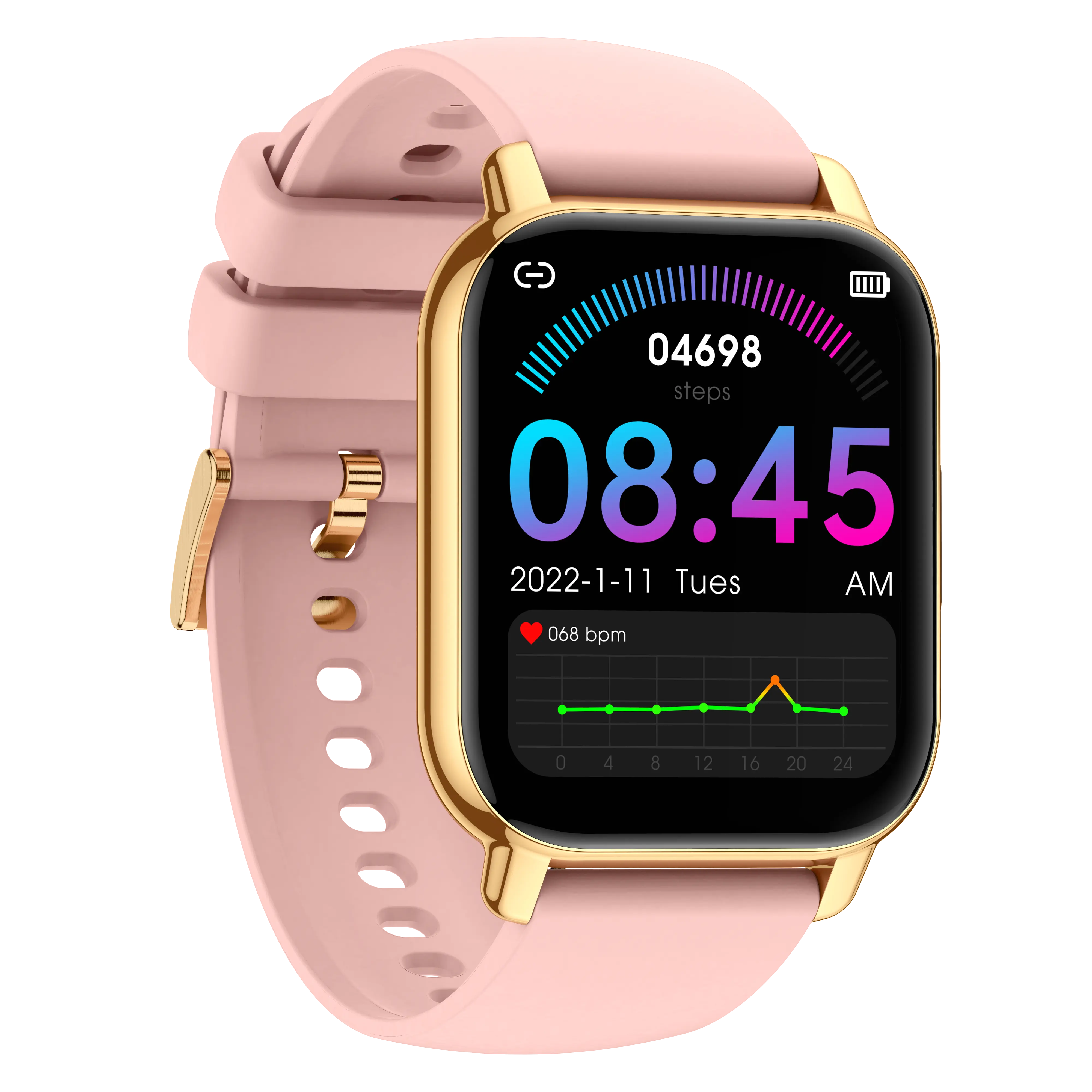 Orologio 2024 quadrato da donna P66 Smart Watch con chiamata BT Monitor della pressione sanguigna promemoria messaggio sempre sul Display Smart Watch