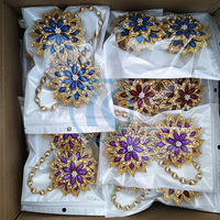 Embrasses à rideaux magnétiques en alliage à fleurs et cristal, 1 pièce, support mural pour fenêtre, chambre à coucher