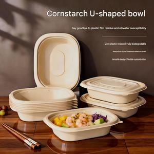 Custom Logo disposable plates paper plates eco friendly products tableware dinnerware Cornstarch Food <b>Containers</b> no BPA - Product Image 2
