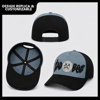 Gorra de Béisbol de Lujo con Bordado 3D, 5 Paneles, Visera Negra, Perfil Alto, Gorras de Gamuza Premium, Estilo Urbano, Personalizada, Unisex