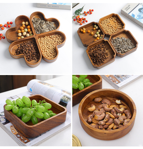 Nouvelle <span class=keywords><strong>assiette</strong></span> <span class=keywords><strong>de</strong></span> fruits chinois carrée en forme <span class=keywords><strong>de</strong></span> prune en bois <span class=keywords><strong>de</strong></span> noyer noir - Product Image 5