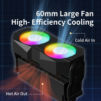 Gamer-X Dual PWM Fans CPU Cooler con disipador térmico de aluminio Computadora RAM y ventilador de refrigeración de memoria para aplicación de caja