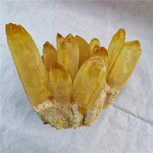 Wholesale natural rough citrine quartz cluster crystal yellow geode raw mineral specimen for decoration crafts garden crystal