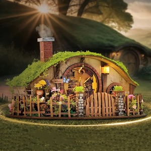 Hamaileon Kit Fai da Te Casa delle Bambole in Miniatura con Porta Ovale, Regalo per Adulti, Luce Tattile, Retro Rimovibile, Giardino delle Fate, <span class=keywords><strong>Puzzle</strong></span> 3D in Legno - Product Image 1