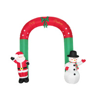 Chine usine décoration de fête de noël gonflable père noël arc gonflable avec lumières LED