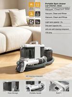 Aspirateur portable électrique pour tapis et taches d'animaux, nettoyeur de taches haute pression automatique, nettoyage à vapeur humide et sec pour voiture