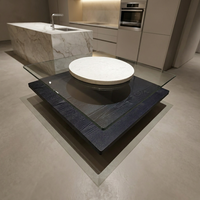 Table basse de salon carrée en bois MDF, design contemporain, minimaliste, simple, durable, 100 cm, couleur noire, taille personnalisée