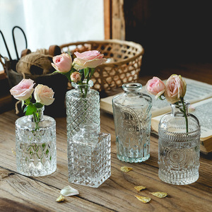 북유럽 스타일 고급 유리 꽃병 꽃꽂이 화병 현대식 탁상 장식 투명 유리 꽃병 - Product Image 3