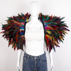 Ailes de plumes rouges et noires gothiques du <span class=keywords><strong>diable</strong></span> pour Halloween, cosplay, décoration de fête de mariage, accessoire de performance scénique, accessoire de costume - Product Image 1