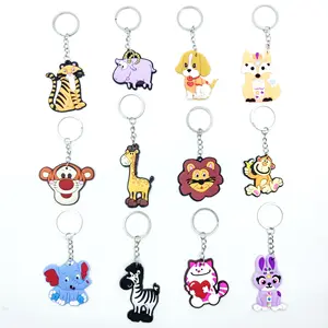 Mẫu miễn phí tùy chỉnh thiết kế thực hiện 3D nhựa Keychain cao su 2D Tùy chỉnh hình mềm PVC Keychain