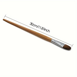 Lot de 6 pinceaux à poils durs pour peinture, en bois, à long manche, pour <span class=keywords><strong>gouache</strong></span>, aquarelle, acrylique, en forme de noisette, pour fournitures artistiques - Product Image 2