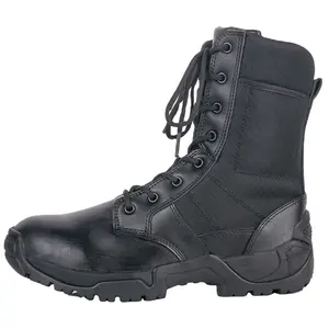 Atacado barato preto couro exterior tático caminhadas Botas para homens