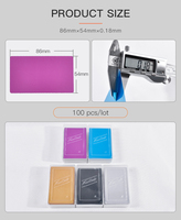 Machine de marquage au laser carte de visite 100 pcs/lot cartes de nom vierges lisses multicolores en alliage d'aluminium débogage de tôle