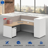 Bureau en bois, poste de travail modulable avec armoire, bureau d'angle, bureau assis-debout