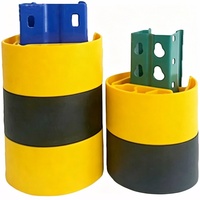 Protection de colonne en PVC pour extrémité d'allée, pare-collision pour chariot élévateur, protecteur vertical de sécurité jaune pour rayonnage avec bandes de signalisation