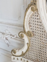 Commode en bois massif et rotin antique de haute qualité avec miroir, meubles de chambre à coucher