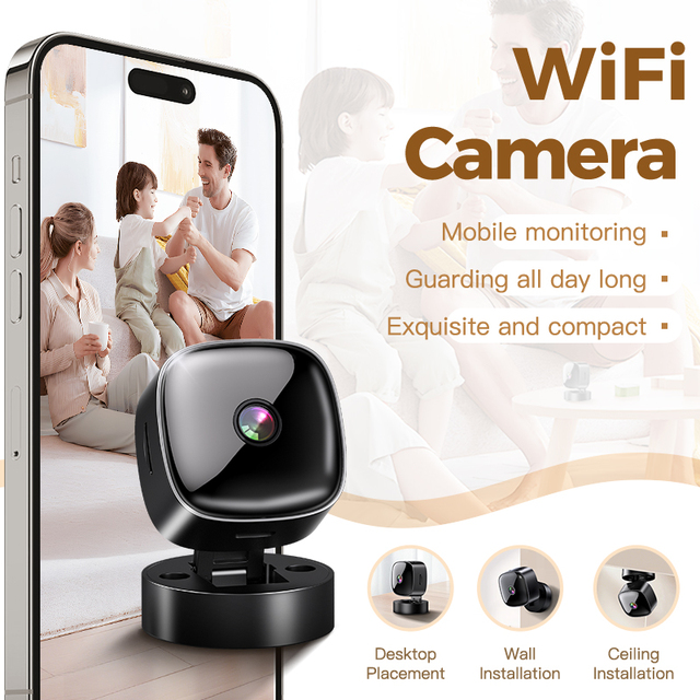 S1 Mini CCTV Camera Connect With Phone Wifi Motion Detection Vlog Small Smart Camera Compact Wireless Rotatable Night Vision Cam