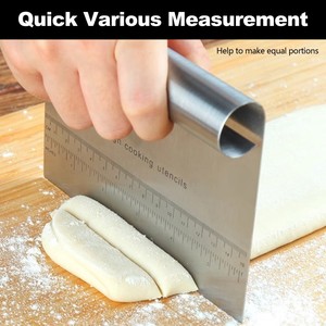 Multiuso scala di misura <span class=keywords><strong>pasta</strong></span> panca raschiatura torta pane separatore Chopper coltello in acciaio inox lama Pizza Cutter - Product Image 4