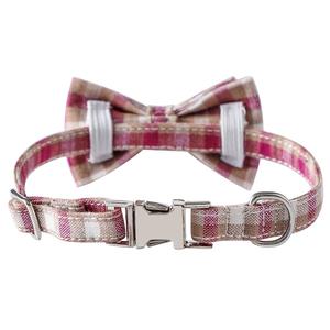 Tanpopo venta al por mayor mascota gato adulto grande Collar Mujer moda Vintage Plaid lujo seguro pajarita Collar pequeño cachorro perro Collar ligero - Product Image 5