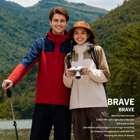 Veste imperméable coupe-vent haut de gamme 3-en-1 avec doublure amovible, tissu T900 laminé, pour la randonnée en plein air