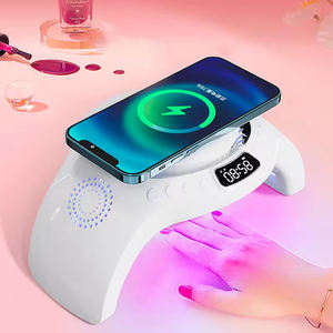 Lampe de séchage professionnelle pour vernis gel, lampe à LED pour ongles, sécheuse à ongles, lampes UV avec chargeur sans fil pour téléphone 15W et haut-parleur - Product Image 1