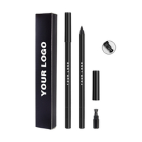 Delineador de Ojos en Gel de Larga Duración, Color Marrón Negro, Resistente al Agua, con Sacapuntas