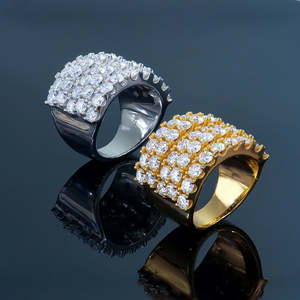 Bague Éternité Hip Hop Xingyuegem Personnalisée en Gros, Luxe, Plaqué Or 18K, Argent Sterling 925, Moissanite Blanche, Style Promesse Glacée - Product Image 2