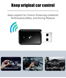 Adaptateur sans fil ultra-mini CarPlay & Android Auto, connexion rapide, WiFi 5.8G, BT 5.4, dongle intelligent portable pour 98% des voitures d'usine - Product Image 4