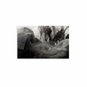 Arte en lienzo con diseño de humo gris: decoración de pared moderna impresa, para la sala de juegos, arte en vidrio templado - Product Image 2