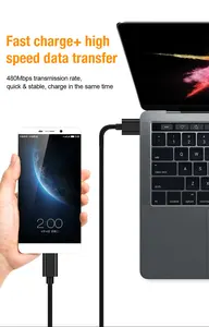 Xiaomi HuaweiHonor用ブラックTPE1MマイクロV8USB2.4A急速充電ケーブルデータ同期カボマイクロ5ピンからUSB2.0Aカベル
