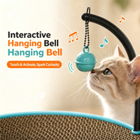 Jouet pour chat : Planche à gratter avec boule et clochette suspendue, jouet interactif en carton ondulé pour aiguiser les griffes, accessoires pour animaux de compagnie
