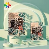 Organiseur à anneaux spirale A5 A4 personnalisé ColorFly avec couverture rigide, options multicolores, pages lignées vertes, 100 feuilles