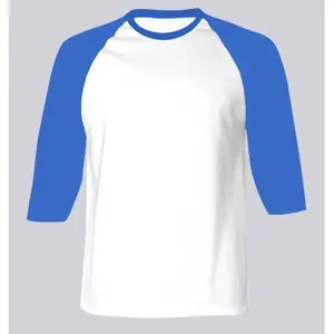 Bóng Chày Trung Tay Áo T-Shirt Lựa Chọn Một Màu Sắc Cho Các Tay Áo Bông & Xương Sườn Cổ Thăng Hoa Trống