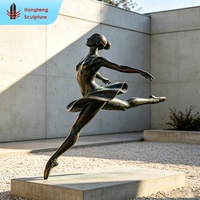 Statue en bronze sur mesure pour l'extérieur, taille réelle, représentant une danseuse, une femme dansante, sculpture en bronze.