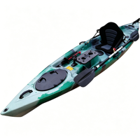 Kayak à pédales en polyéthylène pour 1 personne |   Bateau de pêche durable avec porte-cannes et trapèzes