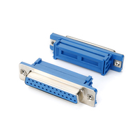 Connecteur femelle D-SUB KinKuo DB25 IDC, boîtier en plastique bleu, contact plaqué or, type à sertissage rapide pour assemblage de câble série
