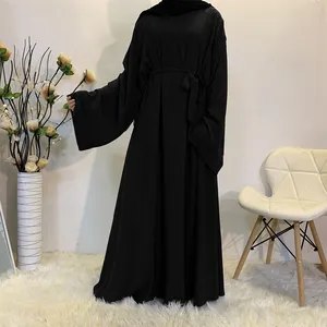High Quality Black Abaya Women Muslim EID Dress New Fashion 2023 Dubai Long Big Sleeve Maxi Dress for Muslim Elegant Polyester