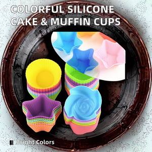 <span class=keywords><strong>Moules</strong></span> <span class=keywords><strong>à</strong></span> gâteau en <span class=keywords><strong>silicone</strong></span> réutilisables antiadhésifs colorés, <span class=keywords><strong>moules</strong></span> <span class=keywords><strong>à</strong></span> muffins pour la pâtisserie, outils de pâtisserie écologiques - Product Image 2