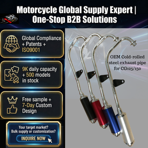 ท่อไอเสียแต่งทรงเรขาคณิตสำหรับรถมอเตอร์ไซค์ NKD150 CG125 YBR125 150 รุ่นสามเหลี่ยม 150 ซีซี อะไหล่มอเตอร์ไซค์ - Product Image 1