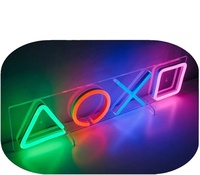 Manette de jeu Enseigne au néon LED Gamepad Neon Light PS4 XOXO Playstation Enseigne au néon pour chambre d'enfant Bar Club Art Decor