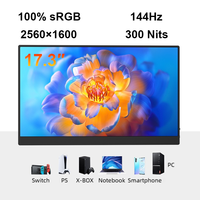 Moniteur portable de 17,3 pouces avec résolution 2,5K, 144 Hz, dalle IPS, 300 nits et 100 % sRGB pour le jeu