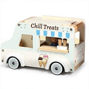Encourage le jeu <span class=keywords><strong>de</strong></span> rôle et développe les compétences sociales chez les enfants, camion <span class=keywords><strong>de</strong></span> nourriture en bois style food truck pour jouer à faire semblant <span class=keywords><strong>de</strong></span> manger des glaces - Product Image 3