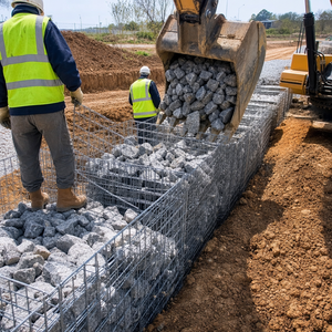 Panier <span class=keywords><strong>gabion</strong></span> galvanisé en treillis métallique hexagonal pour mur de soutènement et cage à pierres anti-érosion - Product Image 6