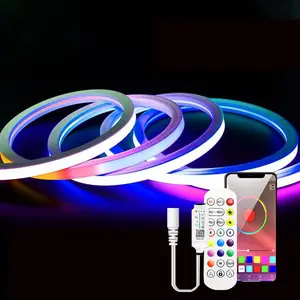 Custom 12v 24v 6mm 8mm 1cm/2.5cm/5cm Cut Mini Silicon Flex Neon LED Strip Light For Holiday Decoration