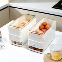 Boîte de rangement pour œufs, utilisation au réfrigérateur, qualité alimentaire, sans odeur, support à œufs automatique multicouche, couvercle de luxe pour la maison, la cuisine, le congélateur