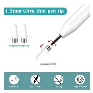 Stylet capacitif actif Wisoneng 2e génération, métallique, avec rejet de la paume, attraction magnétique, pointe remplaçable, blanc, 20 heures d'autonomie active - Product Image 2