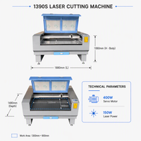 Machine de gravure et de découpe au laser CO2 1390 6090 100W avec refroidissement par eau pour acrylique, cuir, bois, pierre, plastique, verre