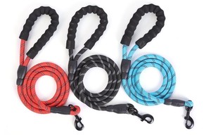 長さ1.5mペット猫犬用リードロープリーシュ,エコフレンドリー素材反射フォームハンドルメタルバックルカスタムロゴナイロンウォーキング - Product Image 2